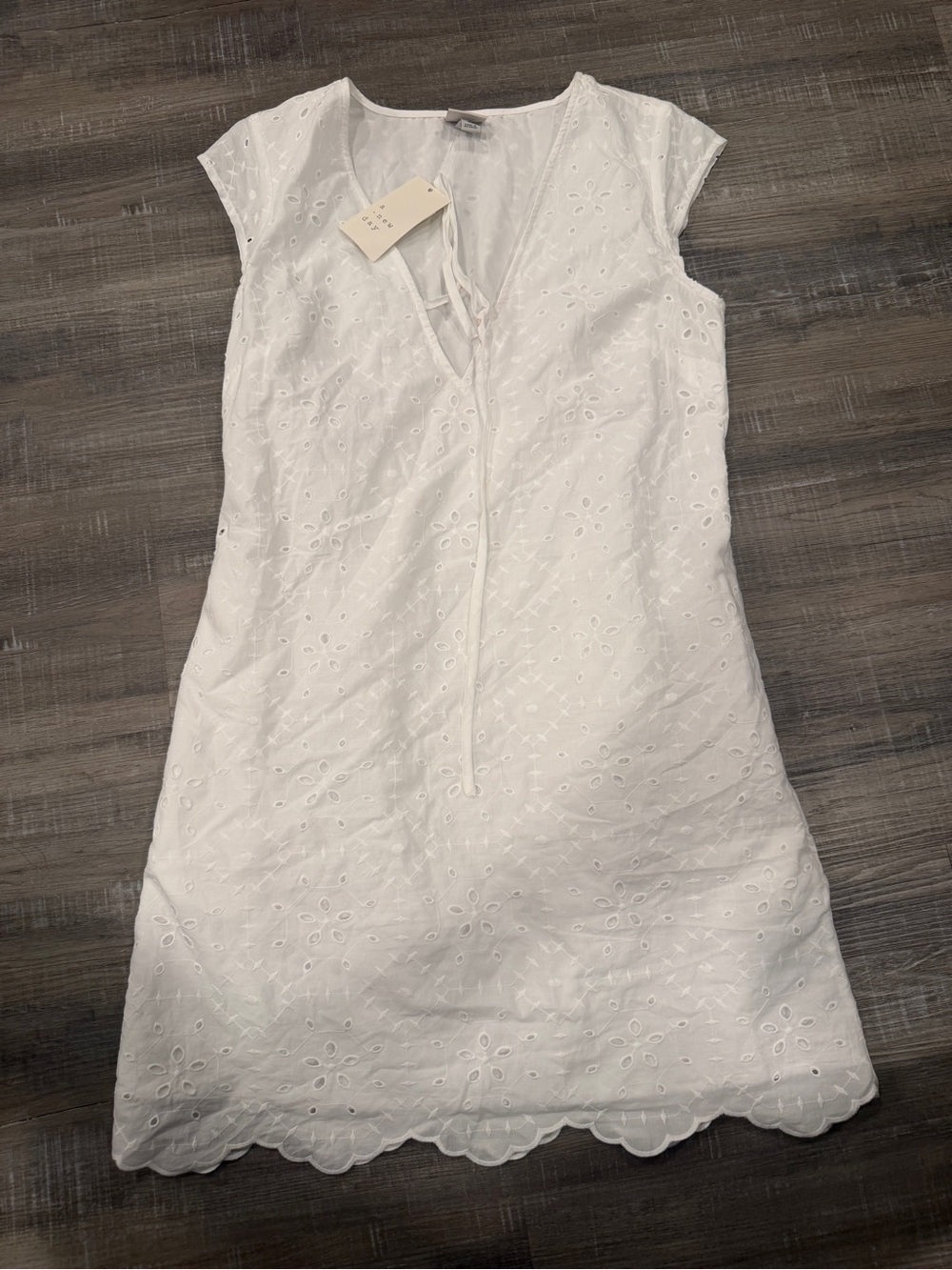 a new day White Eyelet Tie-Front Mini Dress